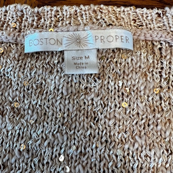 Boston Proper Sweater Tunic Lace Bottom Sequin size Medium - Picture 6 of 8